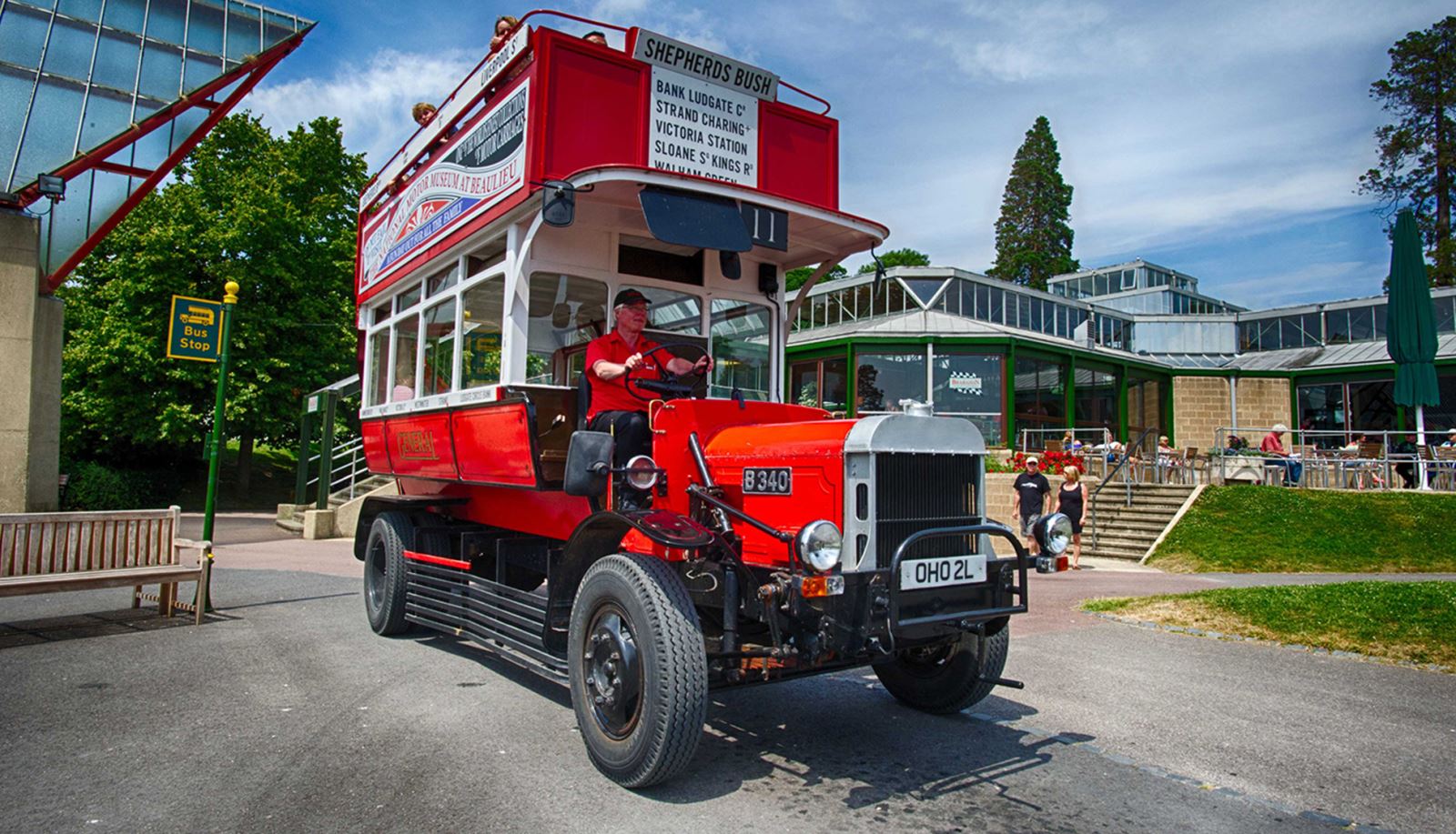 Vintage bus at Beaulieu National Motor Museum